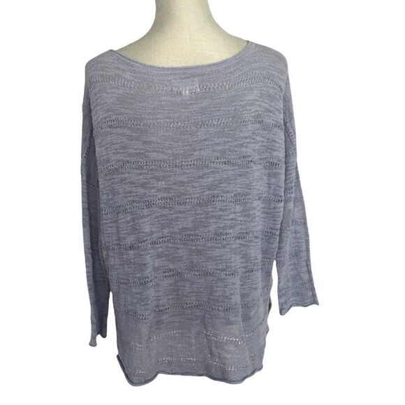Lou & Grey Blue Lightweight Popover Sweater Size S - Picture 2 of 3